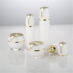 White Acrylic Set Bottle 30/50/100ml Lotion Pump Bottle,Classic 15/30/50G Acrylic Cream Jar
